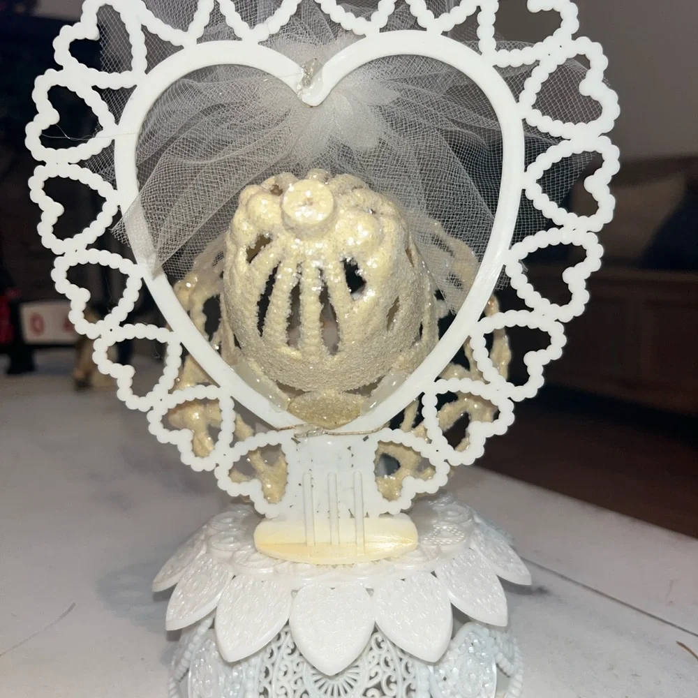 Vintage Elegant Wedding Cake Topper with Bride and Groom